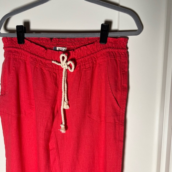 Never worn Roxy Geranium Oceanside Linen-Blend Beach Pants small - Picture 9 of 13